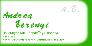 andrea berenyi business card